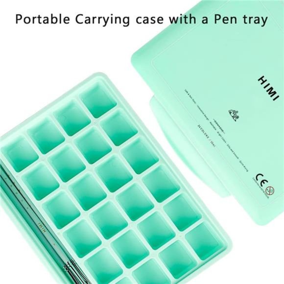 HIMI Gouache Paint Set, 24 Colors x 30ml/1oz with 3 Brushes & a Palette, Unique - Picture 7 of 7